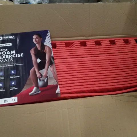 BOXED KAYMAN 24 TILES - EXERCISE MATS - RED