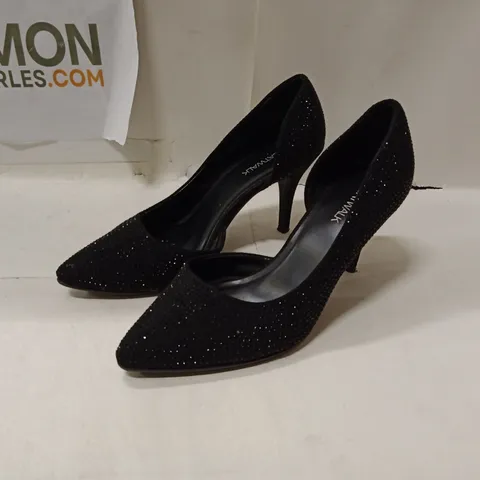 UNBOXED CATWALK BLACK GLITTER HIGH HEELS β UK 6 (EU 39)