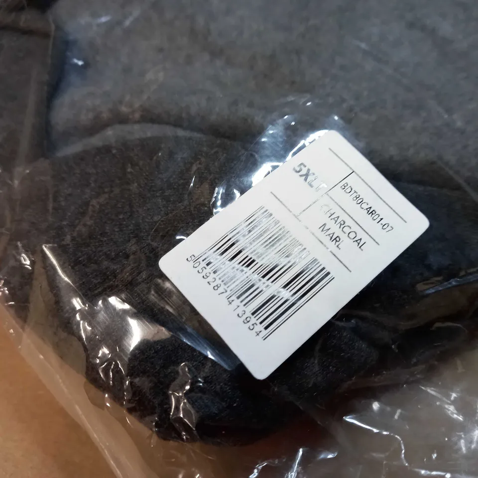 PACKAGED BIG DUDE CHARCOAL MENS CARDIGAN - 5XLT