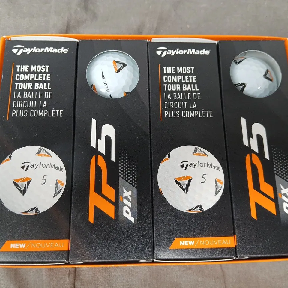 BOXED TAYLOR MADE TP5 PIX GOLFBALLS IN WHITE