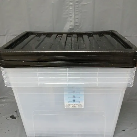 4X TML CLEAR STORAGE BOX WITH BLACK LID - COLLECTION ONLY