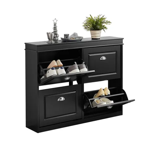 BOXED MORIAH 16 PAIR SHOE TIPPER RACK - BLACK (1 BOX)