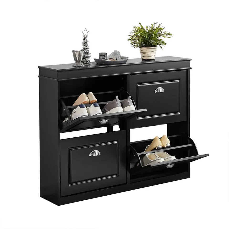 BOXED MORIAH 16 PAIR SHOE TIPPER RACK - BLACK (1 BOX)