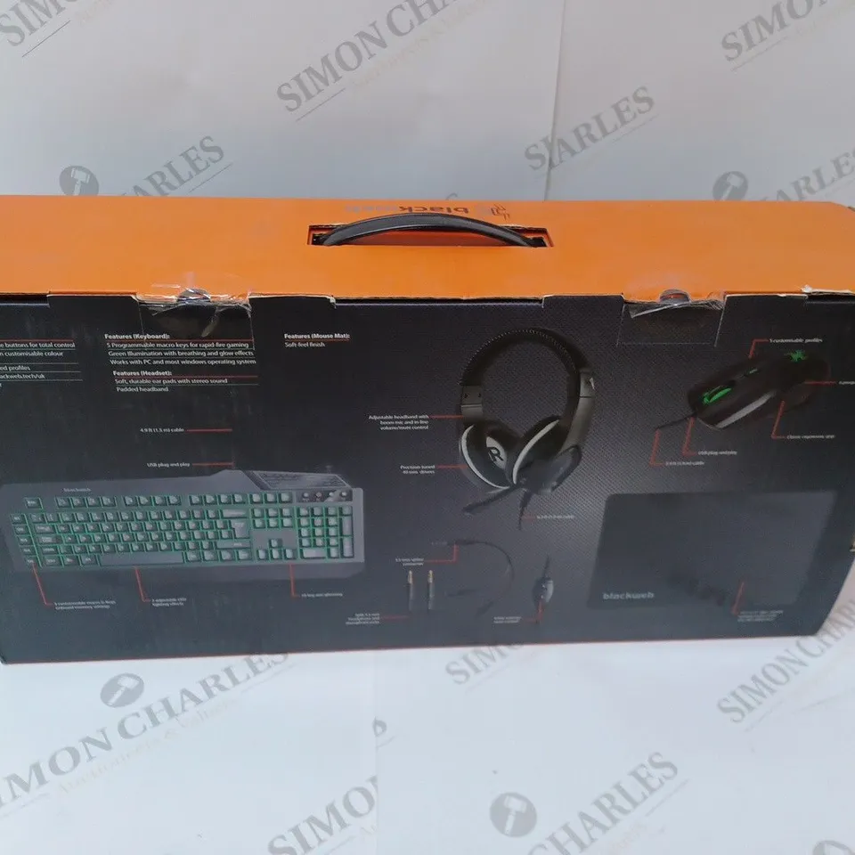 BRAND NEW BOXED BLACKWEB 4 IN 1 GAMING KIT INCLUDING KEYBOARD, MOUSE AND HEADSET