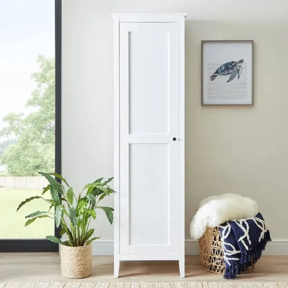 BOXED LYNTON SINGLE WARDROBE - WHITE (1 BOX)
