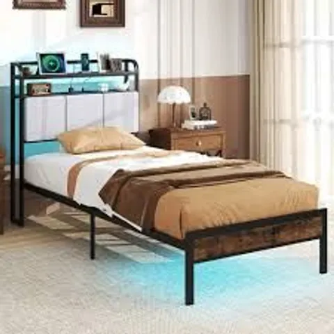 BOXED COSTWAY METAL BED FRAME, 3FT EXTENDABLE DAYBED TO SINGLE BED WITH TRUNDLE AND 31CM UNDERBED STORAGE SPACE