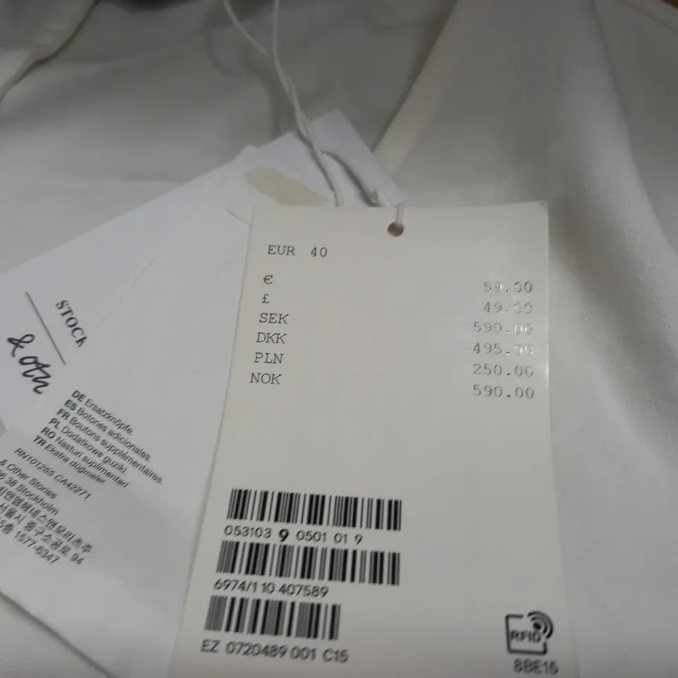 & OTHER STORIES WHITE BUTTON FRONT DRESS - EUR 40