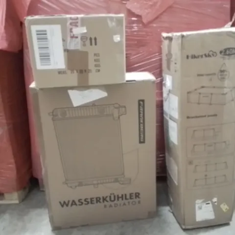 PALLET OF ASSORTED HOUSEHOLD GOODS AND PRODUCTS TO INCLUDE;SWIMMING POOL,RADIATOR,CHANDELIER 