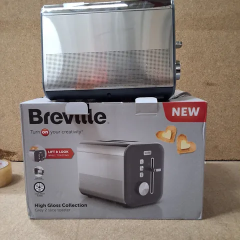BREVILLE HIGH GLOSS COLLECTION 2-SLICE TOASTER – GREY (W171DG) BOXED