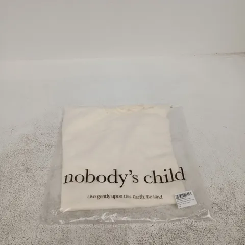 NOBODYS CHILD JERSEY CREAM BABYLOCK SHORT SLEEVE SLASH NECK RIB TOP UK 12