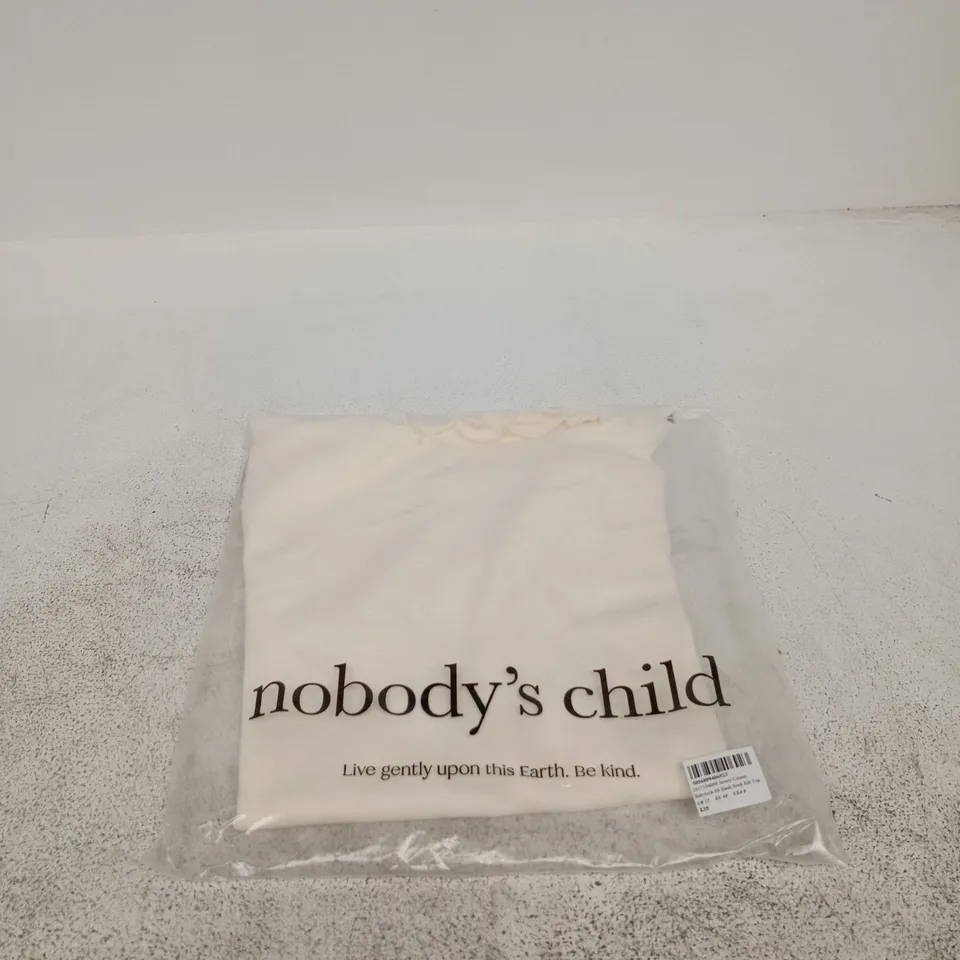 NOBODYS CHILD JERSEY CREAM BABYLOCK SHORT SLEEVE SLASH NECK RIB TOP UK 12