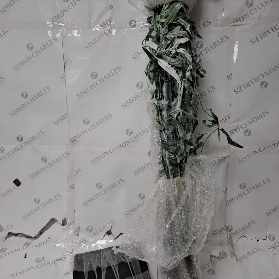 BOXED ALISON CORK 180CM PRE-LIT GREEN LEAF DETAIL INDOOR WILLOW TREE - COLLECTION ONLY