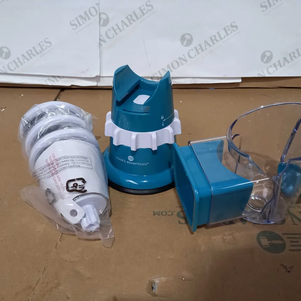 COOK'S ESSENTIALS SPEED GRATER & SLICER WITH SUCTION BASE IN TEAL