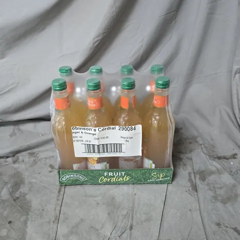 8 X ROBINSONS FRUIT CORDIALS GINGER AND ORANGE 500ML BOTTLES