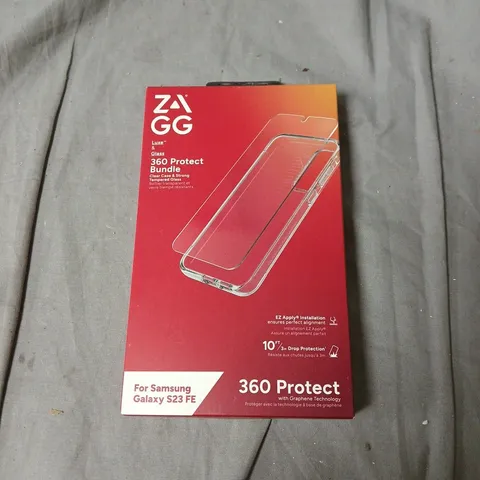 BOX OF APPROXIMATELY 60 ZAGG 360 PROTECT BUNDLE FOR SAMSUNG GALAXY S23 FE – SCREEN PROTECTORS 