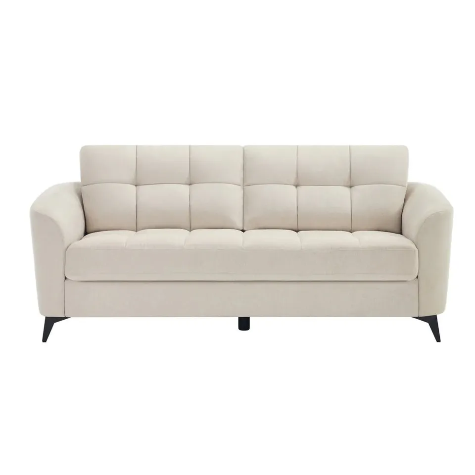 BOXED SOLNA 3 SEATER FABRIC SOFA - BEIGE (1 BOX)