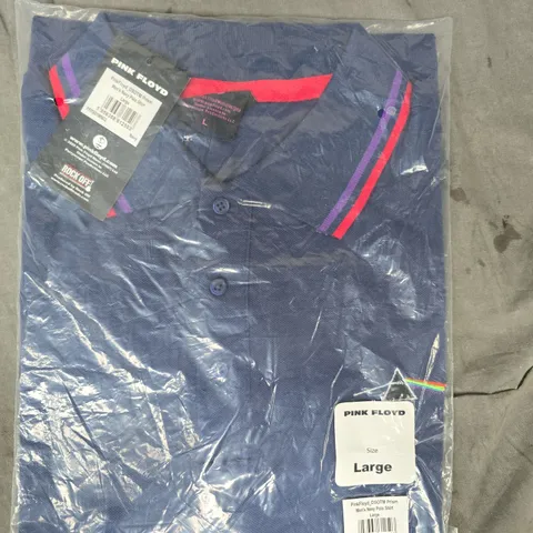 PINK FLOYD DARK SIDE OF THE MOON PRISM POLO SHIRT IN NAVY SIZE LARGE