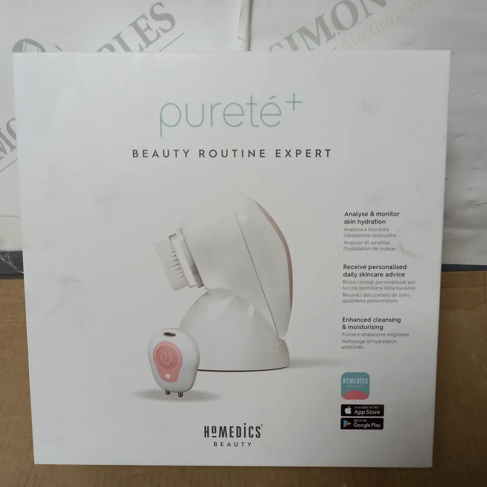 BOXED AS NEW HOMEDICS BEAUTY PURETE+ CLEANSING AND EXFOLIATING BRUSH