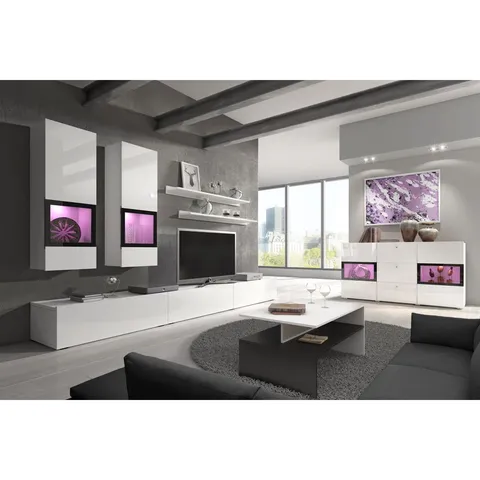 BOXED CARLOTTA ENTERTAINMENT UNIT FOR TVS UP TO 78" - WHITE (3 BOXES)