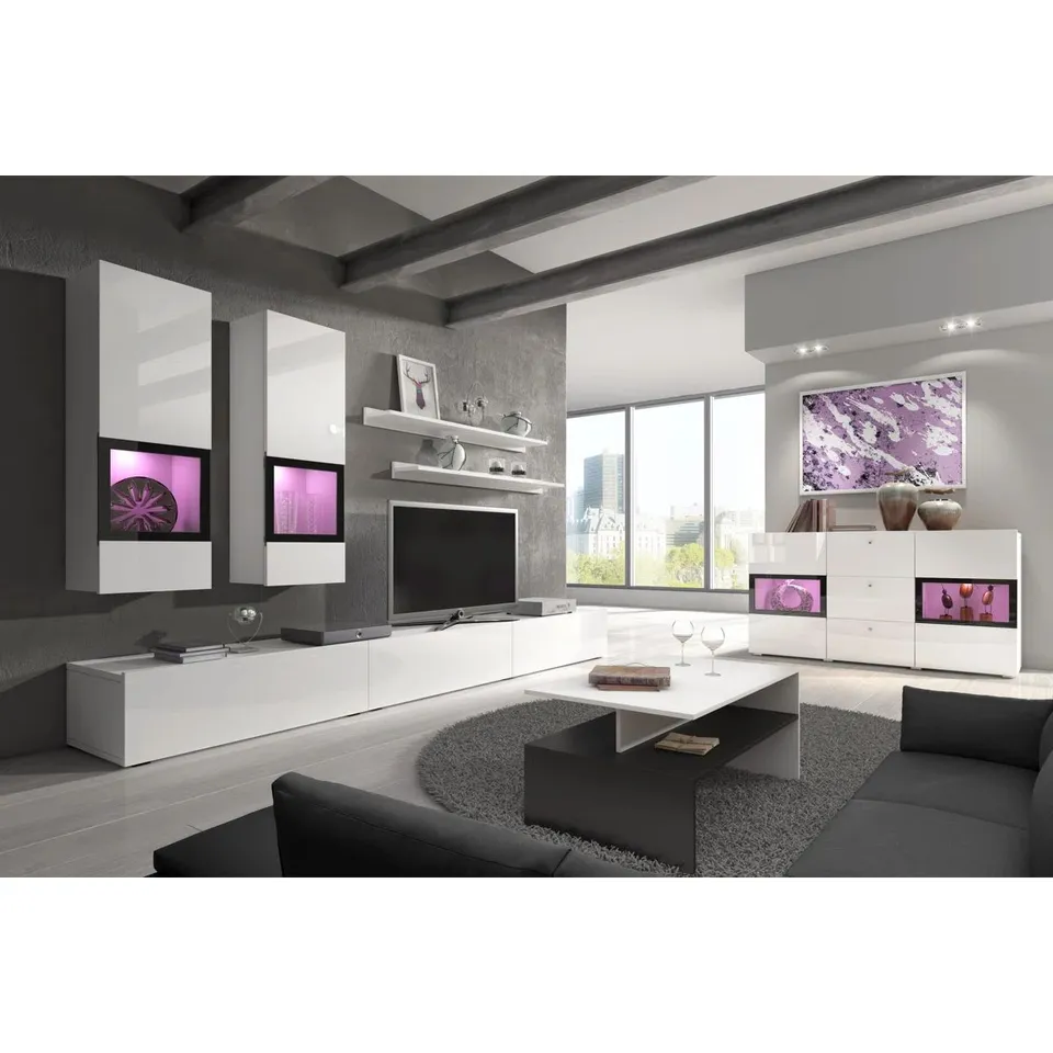 BOXED CARLOTTA ENTERTAINMENT UNIT FOR TVS UP TO 78" - WHITE (3 BOXES)