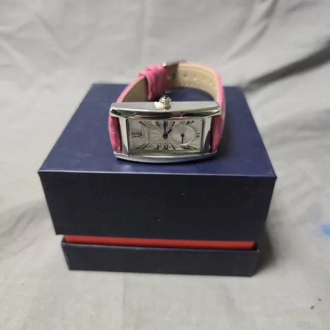 LADIES STOCKWELL WATCH – TEXTURED DIAL WITH SUB DIAL SECONDS HAND – LEATHER STRAP – GIFT BOX