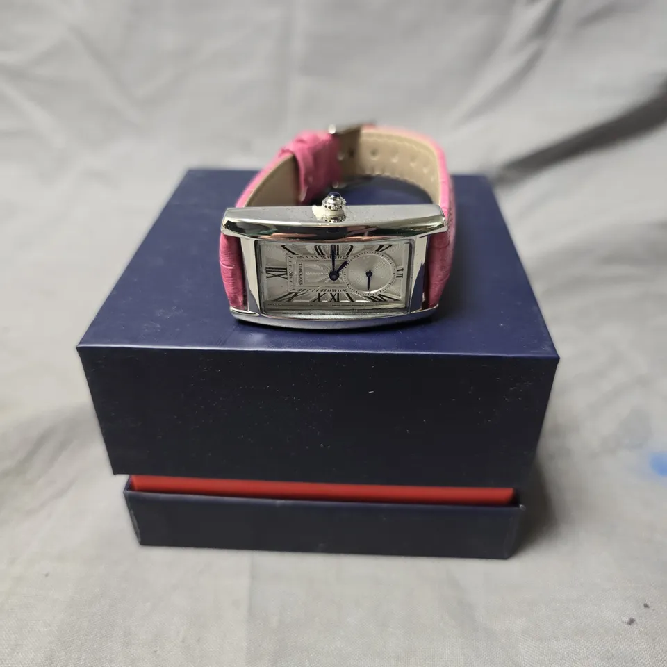 LADIES STOCKWELL WATCH – TEXTURED DIAL WITH SUB DIAL SECONDS HAND – LEATHER STRAP – GIFT BOX