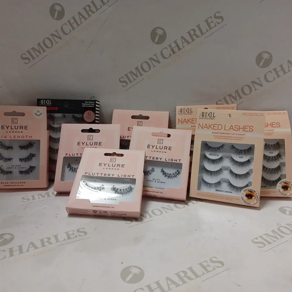 NINE PACKS OF COSMETIC EYELASHES (EYLURE AND ARDELL PROFESSIONAL)