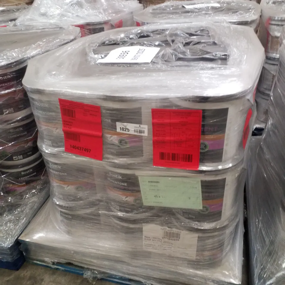 PALLET CONTAINING APPROXIMATELY 45 BUCKETS OF BOSTIK CEMENTONE RAPID SETTING WATERPROOF CEMENT 10KG