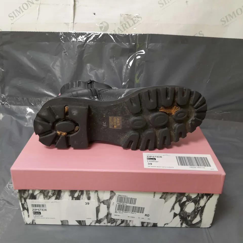 MODA IN PELLE LEATHER BOOTS BLACK SIZE 6