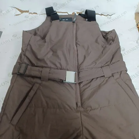 ASOS 4505 SKI & SNOW BROWN PADDED OVERALLS - LARGE