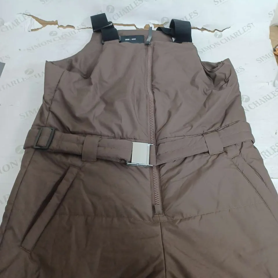 ASOS 4505 SKI & SNOW BROWN PADDED OVERALLS - LARGE