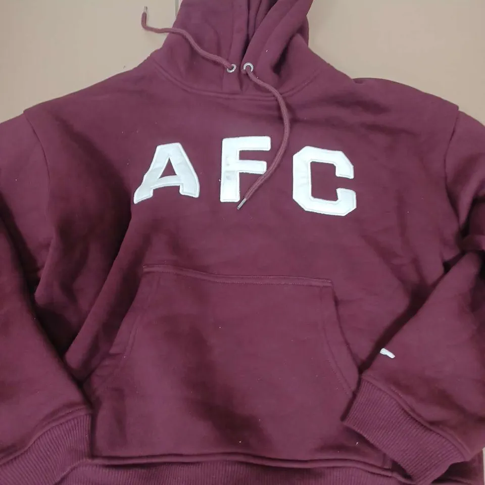 ARSENAL MENS COLLEGIATE HOODIE IN DARK RED - SMALL