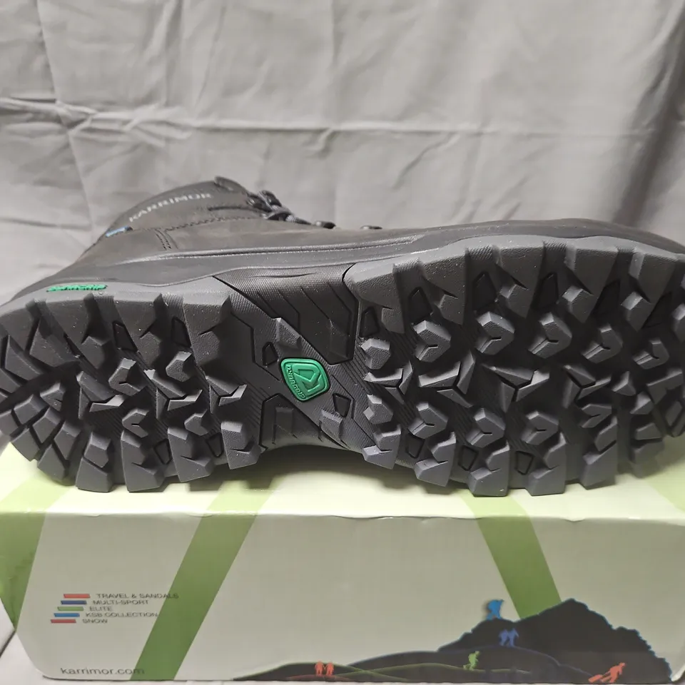 BOXED KARRIMOR MENDIP 4 CH WEATHERTITE HIKING BOOTS – BLACK/GREY, UK 10