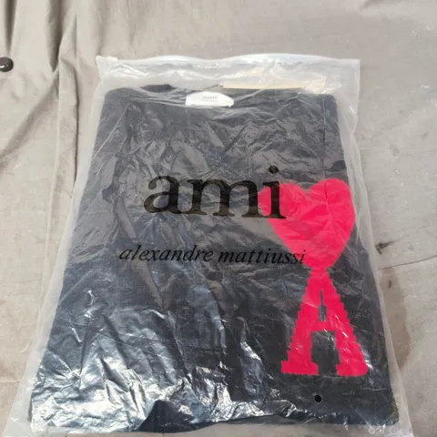 AMI PARIS LOGO-INTARSIA WOOL JUMPER - SIZE UNSPECIFIED