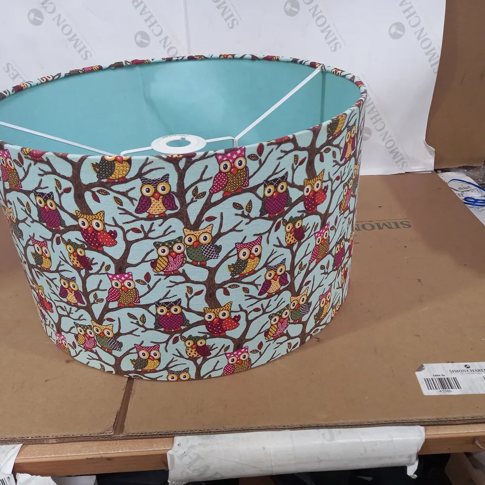 BLUE OWL DESIGN DECORATIVE LIGHT SHADE