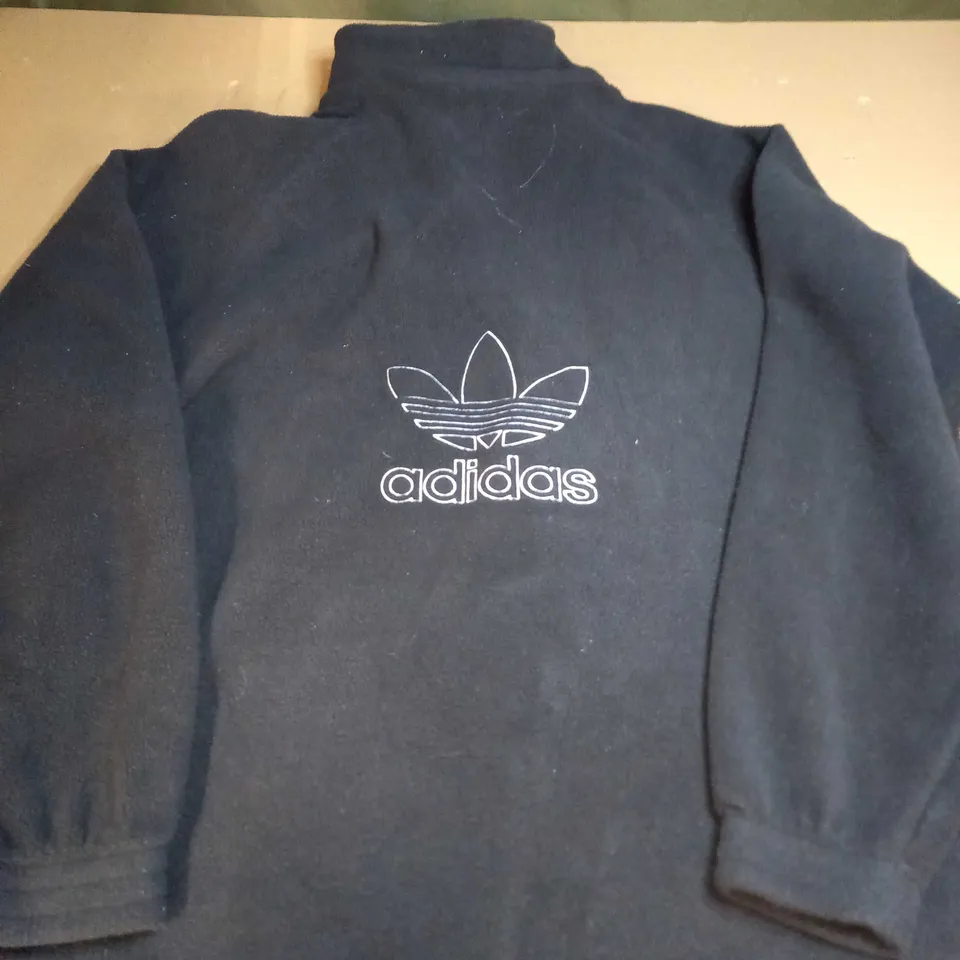 ADIDAS BLACK FLEECED QUATER ZIP - SIZE UK 2XL