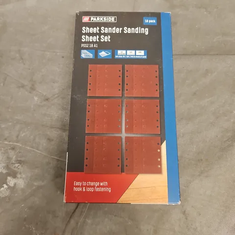 10 BOXED PARKSIDE SHEET SANDER SANDING SHEET SETS (18 PER PACK)
