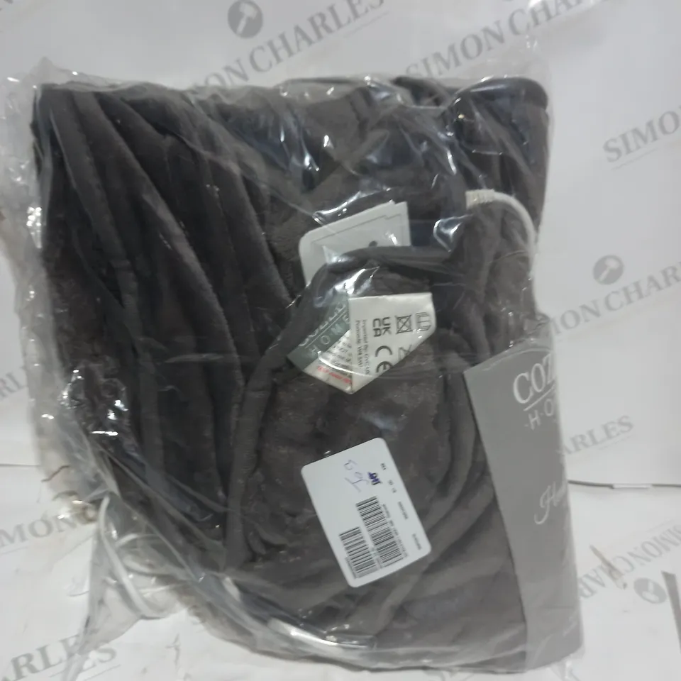 COZEE HOME VELVETSOFT HEATED THROW IN GREY