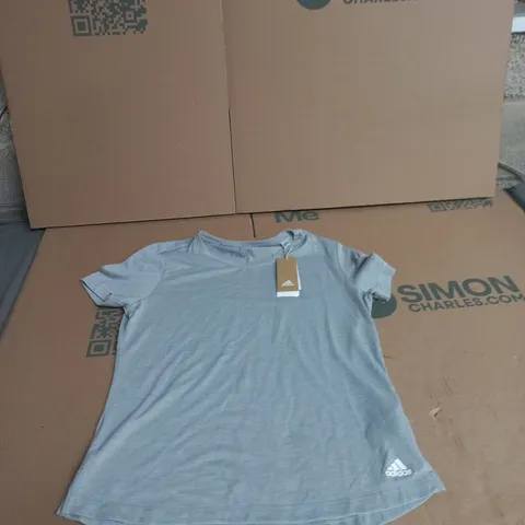 ADIDAS T-SHIRT – LIGHT BLUE, UK SIZE M, SHORT SLEEVE
