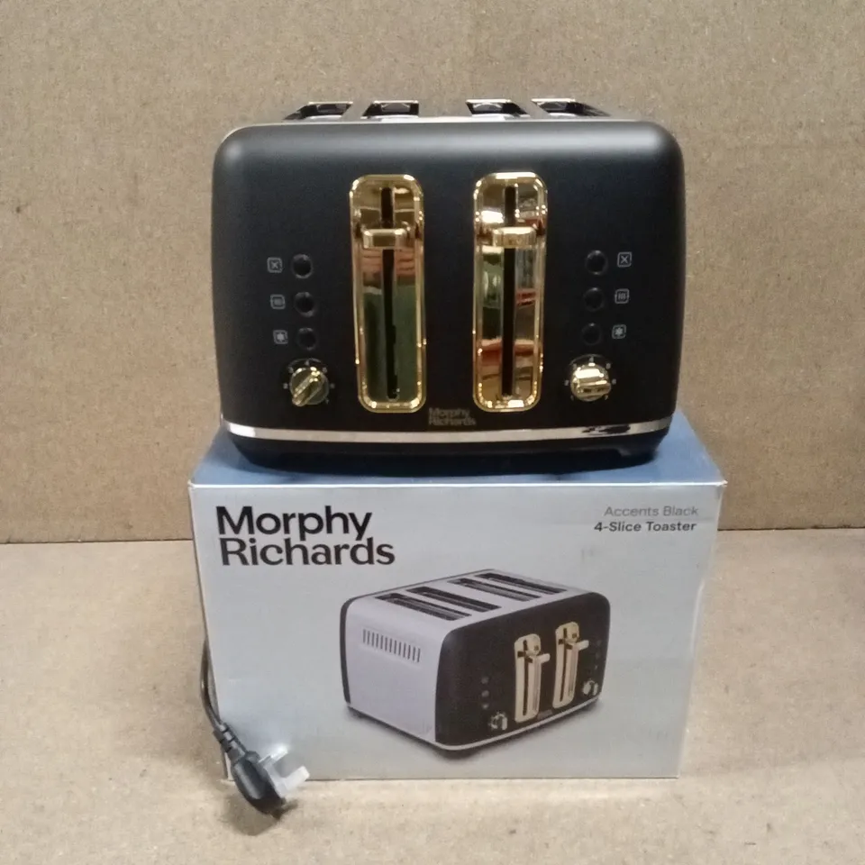 BOXED MORPHY RICHARDS 4-SLICE TOASTER - ACCENTS BLACK