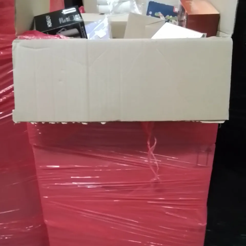 PALLET CONTAINING 6 LARGE BOXES CONTAINING TODDLER ACTIVITY BALL, ICE BICKET, COOKIES, KIDS ROCKET ECT