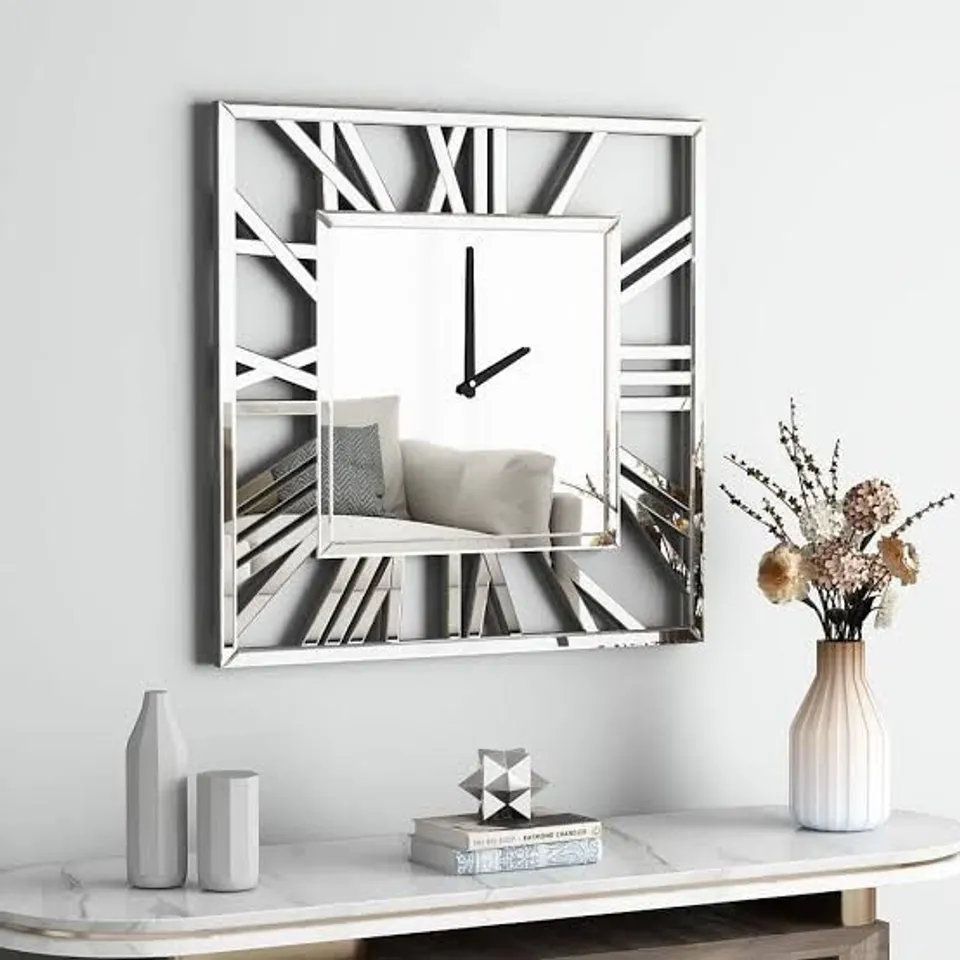 BOXED CLOCK MIRROR