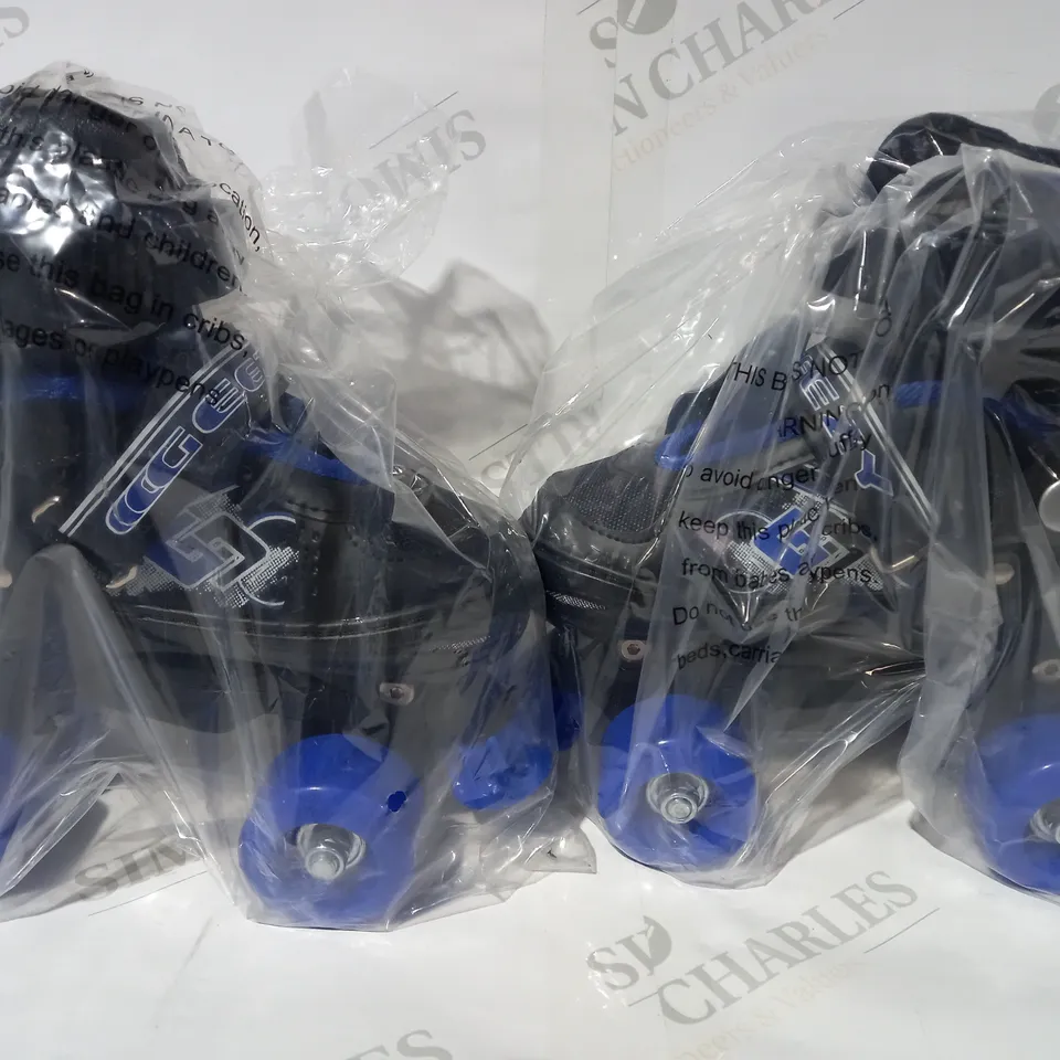 GEEZY GO EASY ROLLER SKATES IN BLACK/BLUE