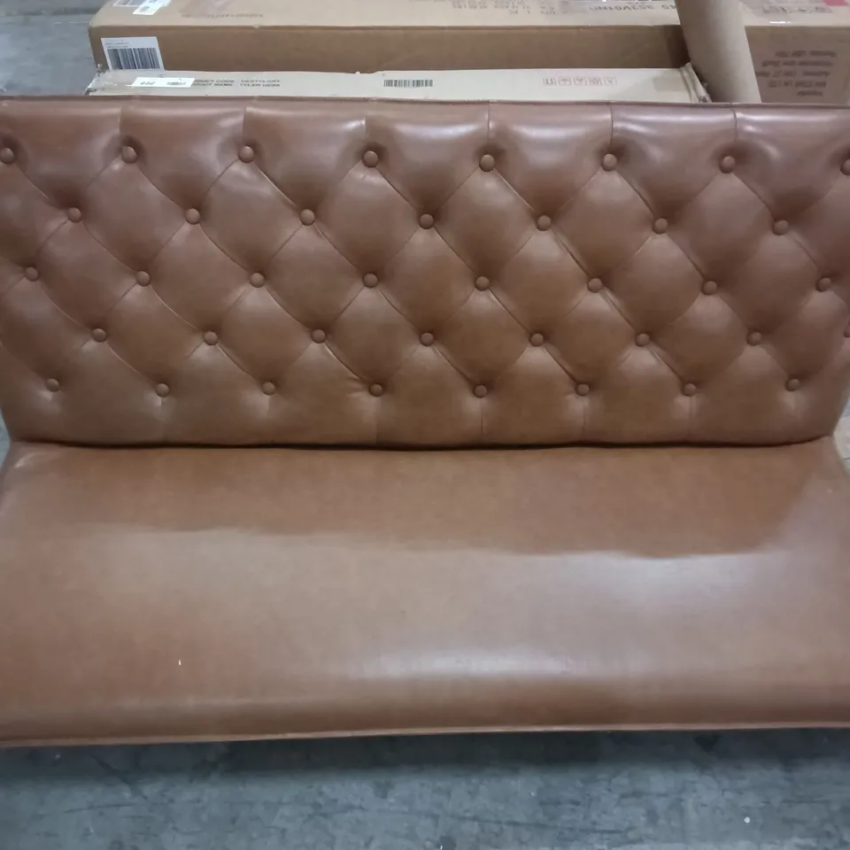 LIGHT BROWN FAUX LEATHER BENCH - NO LEGS