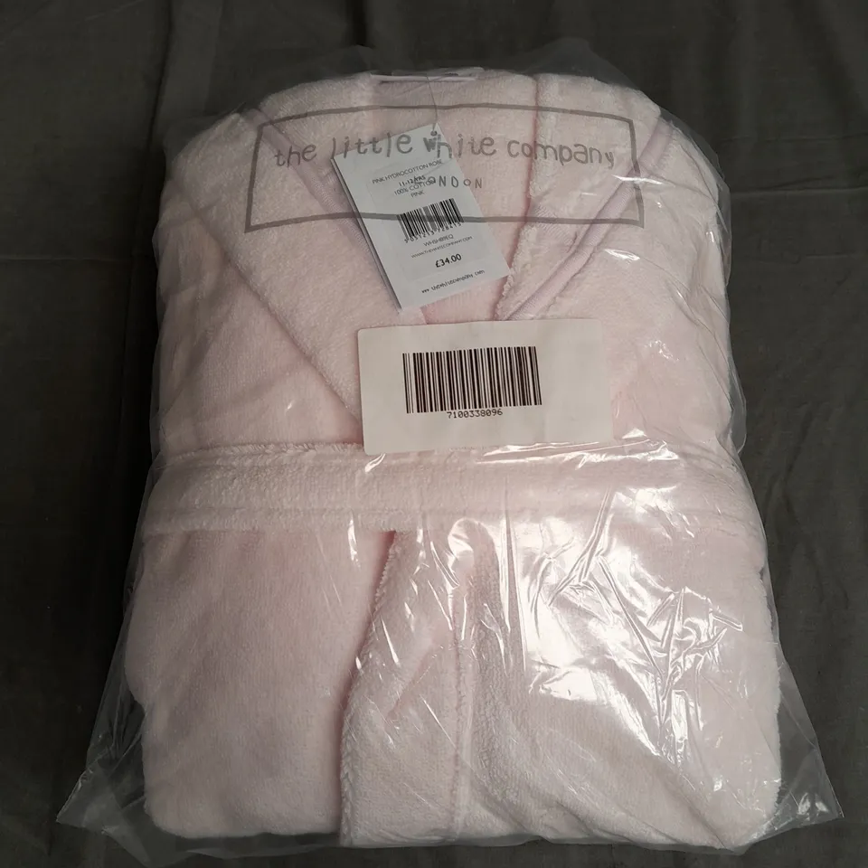 THE LITTLE WHITE COMPANY PINK HYDROCOTTON ROBE - 11/12 YRS