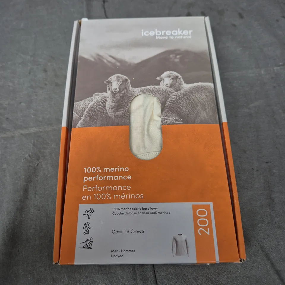 ICEBREAKER OASIS LS CREWE MERINO BASE LAYER – MEN'S, UNDYED