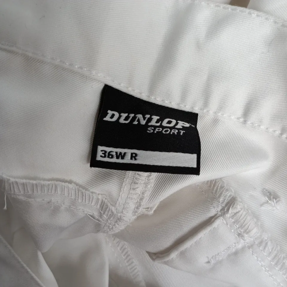 DUNLOP GOLF BRIGHT TROUSERS IN WHITE - 36W/31R
