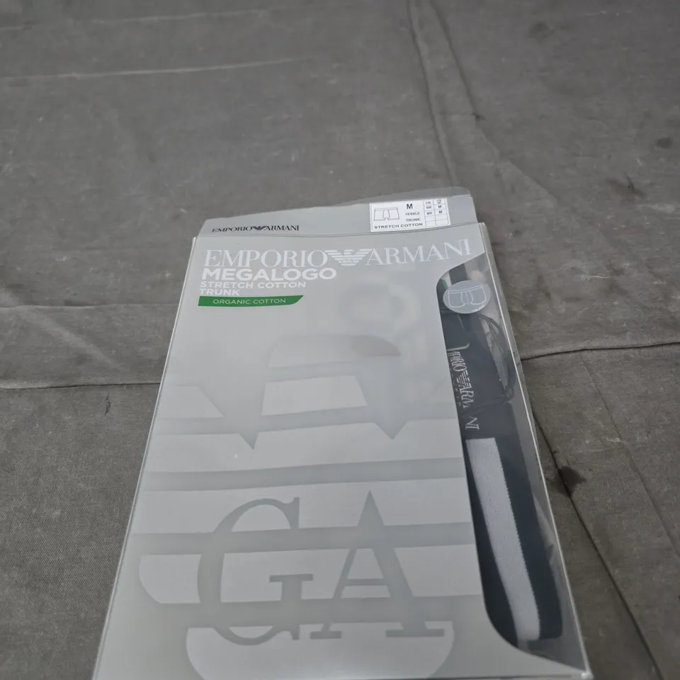 EMPORIO ARMANI MEGALOGO STRETCH COTTON TRUNK – MEN'S UNDERWEAR, SIZE M