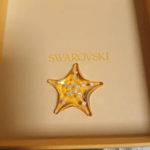 SWAROVSKI CRYSTAL STAR ORNAMENT – AMBER, BOXED
