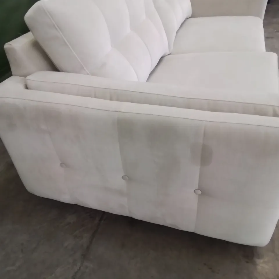 QUALITY BRITISH DESIGNER LOUNGE Co. THREE SEATER SOFA NATURAL PLUSH FABRIC 